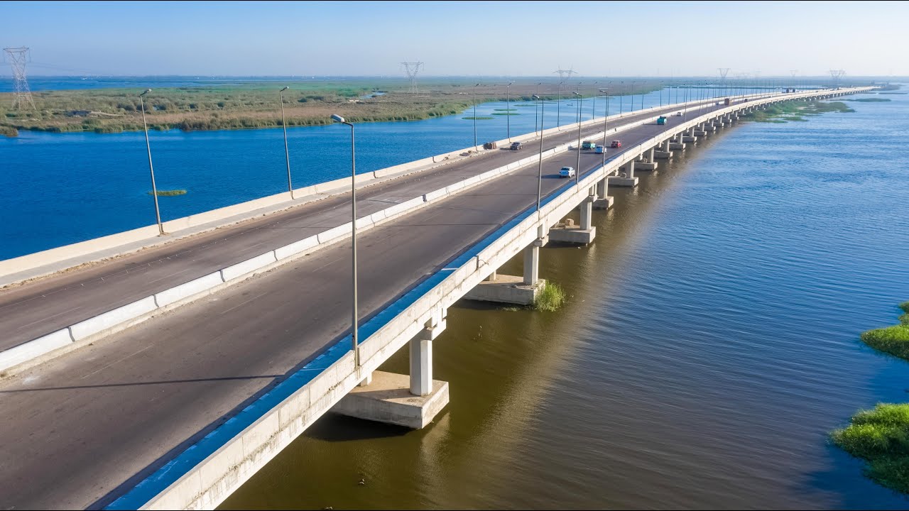 Dredging and deepening of 7 openings beneath the international coastal bridge in Lake Edko, along the conduit path