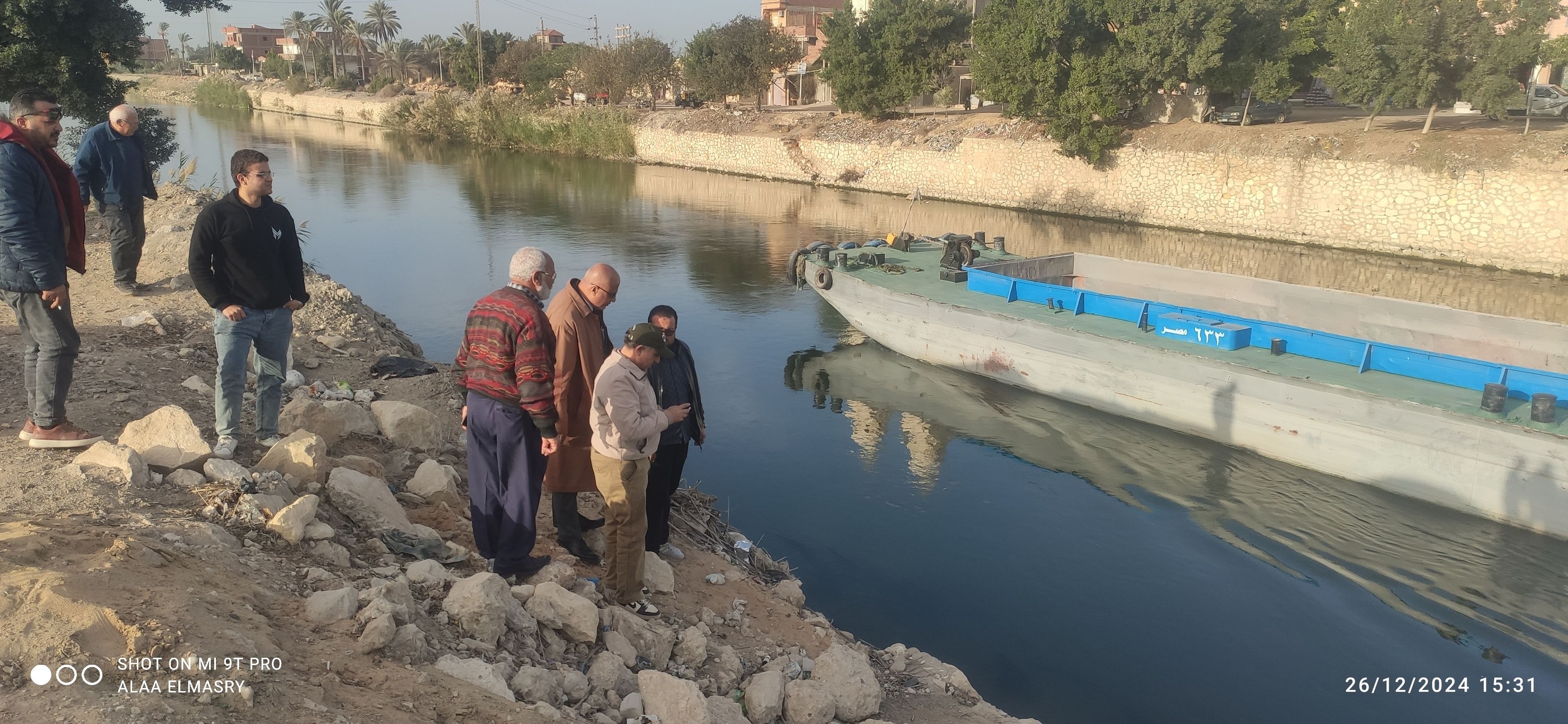 حماية جوانب ترعة النوبارية واعمال التكريك