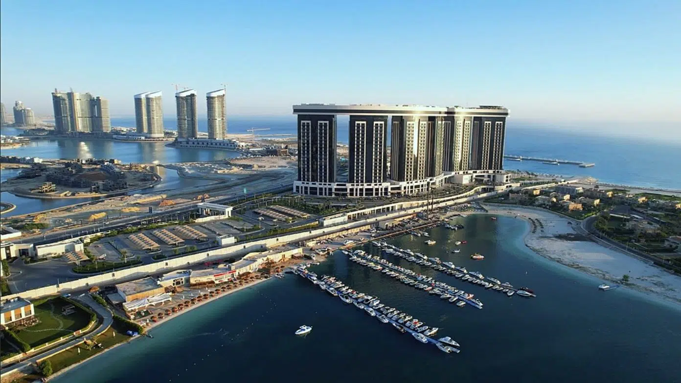 Cleaning lakes and outlets at Marina El Alamein Tourist Center