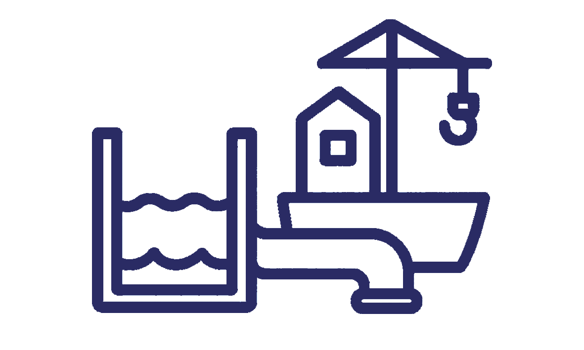 Execution and maintenance of dredging works and control of aquatic weeds.