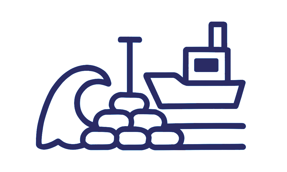 Shoreline protection works and port works.